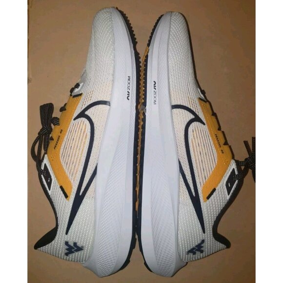 NIKE AIR PEGASUS 40 WEST VIRGINIA MEN\'S Size 12 WHITE/YELLOW NEW